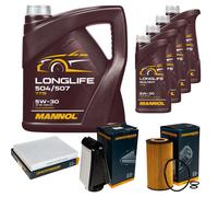 DENCKERMANN Controllo Set MANNOL LONGLIFE 5W-30 9L Per Mercedes-Benz C-Klasse