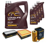DENCKERMANN Controllo Set MANNOL LONGLIFE 5W-30 9L Per Opel Vivaro Kasten 2.0
