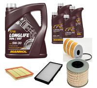 DENCKERMANN Controllo Set MANNOL LONGLIFE 5W-30 9L Per Opel Vivaro Kasten 2.0