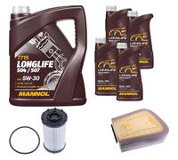 DENCKERMANN Controllo Set MANNOL LONGLIFE 5W-30 9L Per Porsche Cayenne 2.9 S