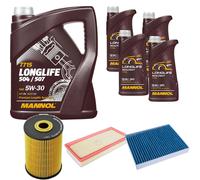 DENCKERMANN Controllo Set MANNOL LONGLIFE 5W-30 9L Per Porsche Cayenne 3.6 VW