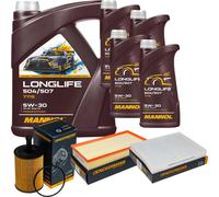 DENCKERMANN Controllo Set MANNOL LONGLIFE 5W-30 9L Per VW Touareg 2.5 R5 TDI
