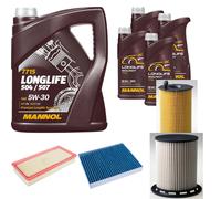 DENCKERMANN Controllo Set MANNOL LONGLIFE 5W-30 9L Per VW Touareg 3.0 V6 TDI