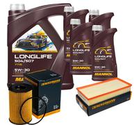 DENCKERMANN Controllo Set MANNOL LONGLIFE 5W-30 9L Per VW Touareg 3.0 V6 TDI