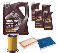 DENCKERMANN Controllo Set MANNOL LONGLIFE 5W-30 9L Per VW Touareg 3.0 V6 TDI