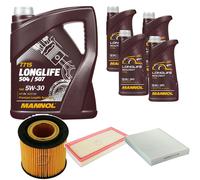 DENCKERMANN Controllo Set MANNOL LONGLIFE 5W-30 9L Per VW Touareg 4.2 V8