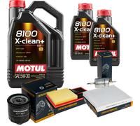 DENCKERMANN Controllo Set Motul 8100 5W-30 7L Per VW Polo 1.4 16V Seat Ibiza