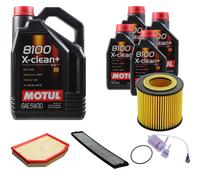 DENCKERMANN Controllo Set Motul 8100 5W-30 9L Per BMW X3 2.5 Si 3.0