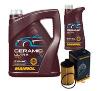 DENCKERMANN Filtro Olio 6L MANNOL Ceramic 5W-40 Per Ssangyong Rexton W