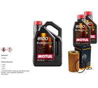 Denckermann Filtro Olio, 7L Motul 8100 x-Pulire 0W-30 per