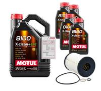 DENCKERMANN Filtro Olio 9L MOTUL 8100 X-CLEAN 0W-30 Per BMW 5er