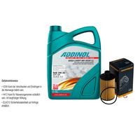 Denckermann Filtro Olio Addinol Giga Luce 5W-30 5L per Ssangyong Korando 2.2 Xdi