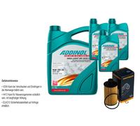 Denckermann Filtro Olio Addinol Giga Luce 5W-30 8L per Ssangyong Korando 2.2 Xdi