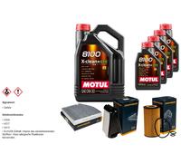 DENCKERMANN Pacchetto di ispezione 9L MOTUL 8100 X-PULIRE 0W-30 per