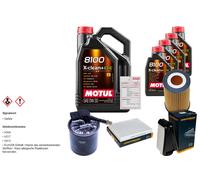 DENCKERMANN Pacchetto di ispezione 9L MOTUL 8100 X-PULIRE 0W-30 per