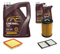 DENCKERMANN Pacchetto ispezione Diesel MANNOL TDI 5W-30 7L per BMW Serie 3