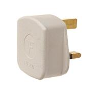 Dencon Spina Elettrica da 13A 3 Punti in Gomma Bianca, Standard BS