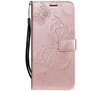 DENDICO Cover per Galaxy A70, Pelle Portafoglio Custodia per Samsung Galaxy A70 Custodia a Libro con Funzione di appoggio e Porta Carte di Credito - Oro Rosa