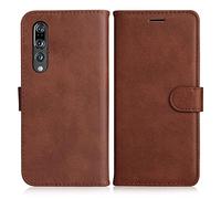 DENDICO Cover per Huawei P20 PRO, Premium Portafoglio PU Custodia in PU Pelle, Flip Libro TPU Bumper Caso per Huawei P20 PRO, Marrone