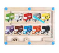 DenFatory Gioco del Labirinto Magnetico per Bambini, Gioco Montessori, 30 x 22 cm, Giocattolo del Labirinto Magnetico in Legno, Regalo di per Bambini e Bambine dai 2 ai 5 Anni