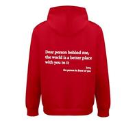 DENGJIAMY - Felpa con cappuccio da uomo con scritta "Dear People Behind Me the World is a Better Place with you in it", felpa con cappuccio alla moda per autunno, Rosso, S
