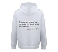 DENGJIAMY - Felpa con cappuccio da uomo con scritta "Dear People Behind Me the World is a Better Place with you in it", felpa con cappuccio alla moda per autunno, bianco, S