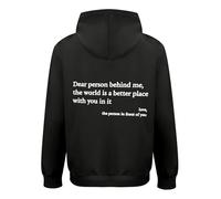 DENGJIAMY - Felpa con cappuccio da uomo con scritta "Dear People Behind Me the World is a Better Place with you in it", felpa con cappuccio alla moda per autunno, Nero , S