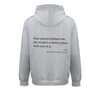 DENGJIAMY - Felpa con cappuccio da uomo con scritta "Dear People Behind Me the World is a Better Place with you in it", felpa con cappuccio alla moda per autunno, Grigio, S