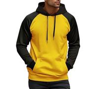 DENGJIAMY - Felpa con cappuccio da uomo, taglie forti, con coulisse, alla moda, casual, leggera, a maniche lunghe, da uomo, Z21 Giallo, 4XL