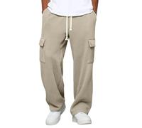 DENGJIAMY - Pantaloni da uomo in stile waffke, casual, hip hop, alla moda, con coulisse, elastico in vita, pantaloni affusolati alla moda da uomo con tasche, Z15 cachi, L