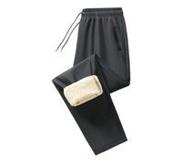DENGJIAMY - Pantaloni della tuta da uomo in pile con tasca, alla moda, tinta unita, termici, casual, con coulisse elastica in vita, pantaloni invernali da uomo, Z15 Grigio scuro, XL