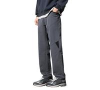 DENGJIAMY - Pantaloni della tuta da uomo, in tinta unita, con fondo aperto, con coulisse elastica in vita, pantaloni da allenamento, alla moda, casual, autunnali, Grigio, 3XL