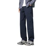 DENGJIAMY - Pantaloni della tuta da uomo, in tinta unita, con fondo aperto, con coulisse elastica in vita, pantaloni da allenamento, alla moda, casual, autunnali, Marina Militare, 3XL