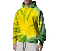 DENGJIAMY Tie Dye Felpe con cappuccio da uomo Casual Felpa con cappuccio Novità Autunno a maniche lunghe Camicia alla moda Pullover da uomo Felpa con cappuccio alla moda, Verde, XXL
