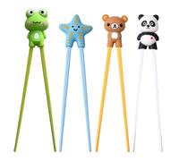 Dengthrive 4 Paar Cartoon Tiermotive Abnehmbar Essstäbchen Hilfe BPA-Frei