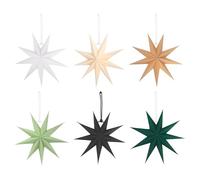 Dengthrive Stelle Natalizie da Appendere: 6 Pezzi Stelle di Carta da Appendere 30 cm 9 Punte per Utilizzato per Pareti Soffitti e Decorazioni di Alberi di Natale di Finestre