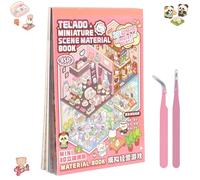 Dengthrive Stickers Book: 20 Set 3D Miniature Case Stickers Scene Include 2 Pinzette Divertente Casetta Fai da te Accogliente Allevia lo Stress per Adulti e Bambini i Compleanni dei Bambini