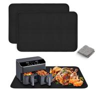 Dengthrive Tappetino silicone Tappetino Silicone cucina: 3 Pezzi Tappetino in Silicone per Friggitrice ad aria Antiaderente Resistente al Calore 40.5x60.5cm per Microonde Forno Cucina