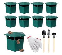 Dengthrive Trappola per lumache da giardino: 8 trappole per lumache da giardino, 1 guanti, 3 strumenti di scavo, trappole di birra riutilizzabili per lumache, trappole per lumache, per proteggere le