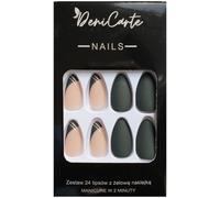 Deni carte Tipsy Unghie Finte Linea Oro Nero 24 pezzi - Unghie finte
