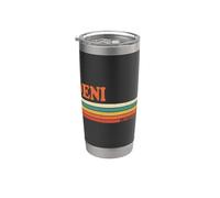 DENI Retro Personalizzato Nome Vintage Stripes Bicchiere termico in acciaio inox doppia parete