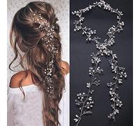 Denifery makeup gioielli da sposa oro rosa e oro argento extra lungo perla e cristallo accessorio per capelli Vine nozze testa accessorio per capelli capelli