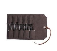 Denifiter Borsa per attrezzi arrotolabile con 10 tasche a gradini, borsa portatile per organizzare piccoli attrezzi (grigio)