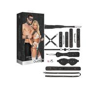 Denim bondage kit completo set per coppie collare giunzaglio manette frustino maschera cavigliere