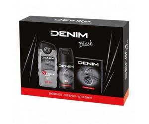 Denim - Denim Black - Shower Gel 250 Ml + Deo Spray 150 Ml + After Shave 100 Ml
