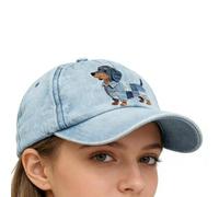 Denim Hat - Cute Funny Breathable Adjustable Dog Print Baseball Cap for Men | Lightweight Casual Hat, Comfortable Fit, Stylish Design for Outdoor Travel Party Commuting Shopping Camping Sports