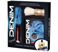 Denim Original Confezione Regalo Aftershave Dopobarba + Crema Barba + Pennello
