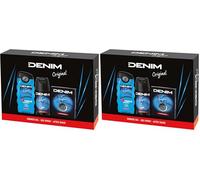 Denim - Regalo Uomo, After Shave Dopobarba 100 ml, Docciaschiuma 250 ml e Deodorante Spray 150 ml, Fragranza Original, Azione Lenitiva ed Emolliente (Confezione da 2)