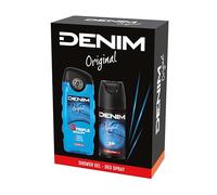 Denim - Regalo Uomo, Docciaschiuma 250 ml e Deodorante Spray 150 ml, Fragranza Original, Dona Tonicità e Vitalità