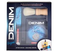 Denim - Regalo Uomo, Kit Barba Uomo, Crema da Barba 100 ml e After Shave Dopobarba 100 ml, Fragranza Original, con Pennello da Barba